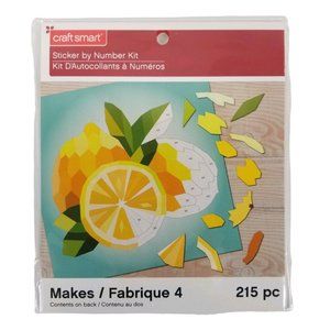 Craft Smart Sticker By Numbers 215 Piece Kit 4 Pack Lemons Apples Banana Pear